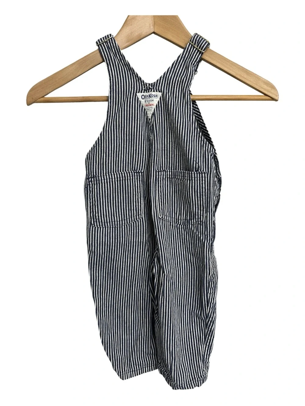 OshKosh B'gosh Kids Navy and White Striped Overalls-Size 18M